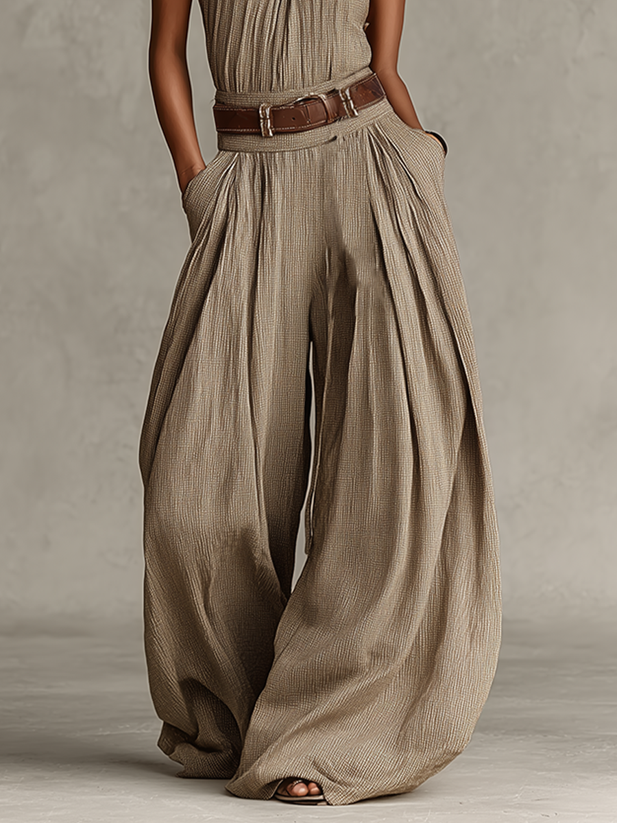 Gris Algodón-Mezcla Mono Halter Silueta
