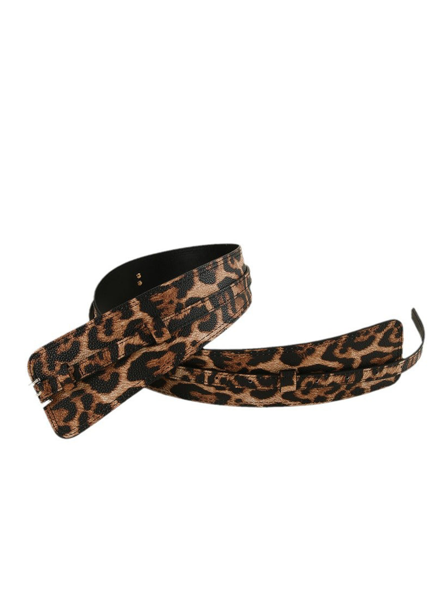 Cinturón Leopardo - Estampado Sintético Cuero Asimétrico - Design Cintura
