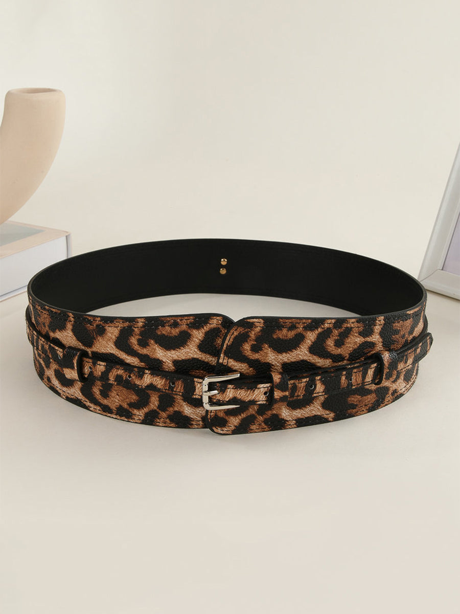 Cinturón Leopardo - Estampado Sintético Cuero Asimétrico - Design Cintura