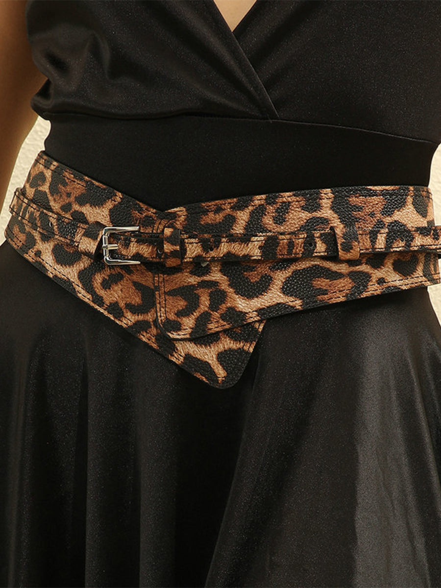 Cinturón Leopardo - Estampado Sintético Cuero Asimétrico - Design Cintura