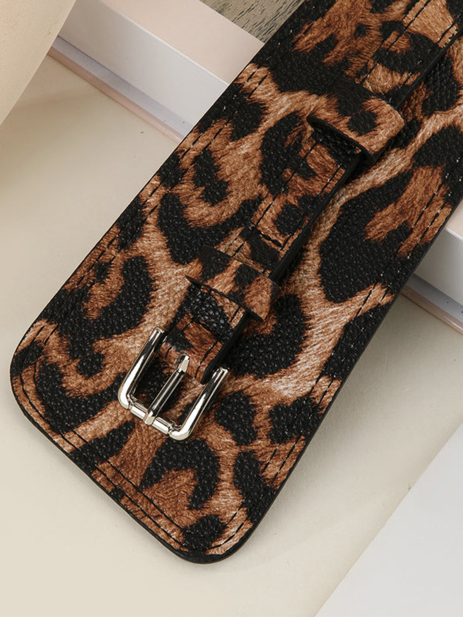 Cinturón Leopardo - Estampado Sintético Cuero Asimétrico - Design Cintura