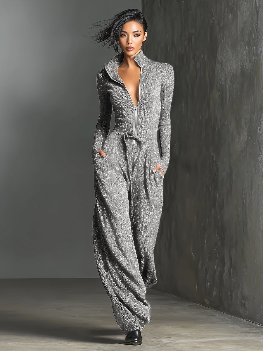Mono Elegante Punto Sparkling Cremallera