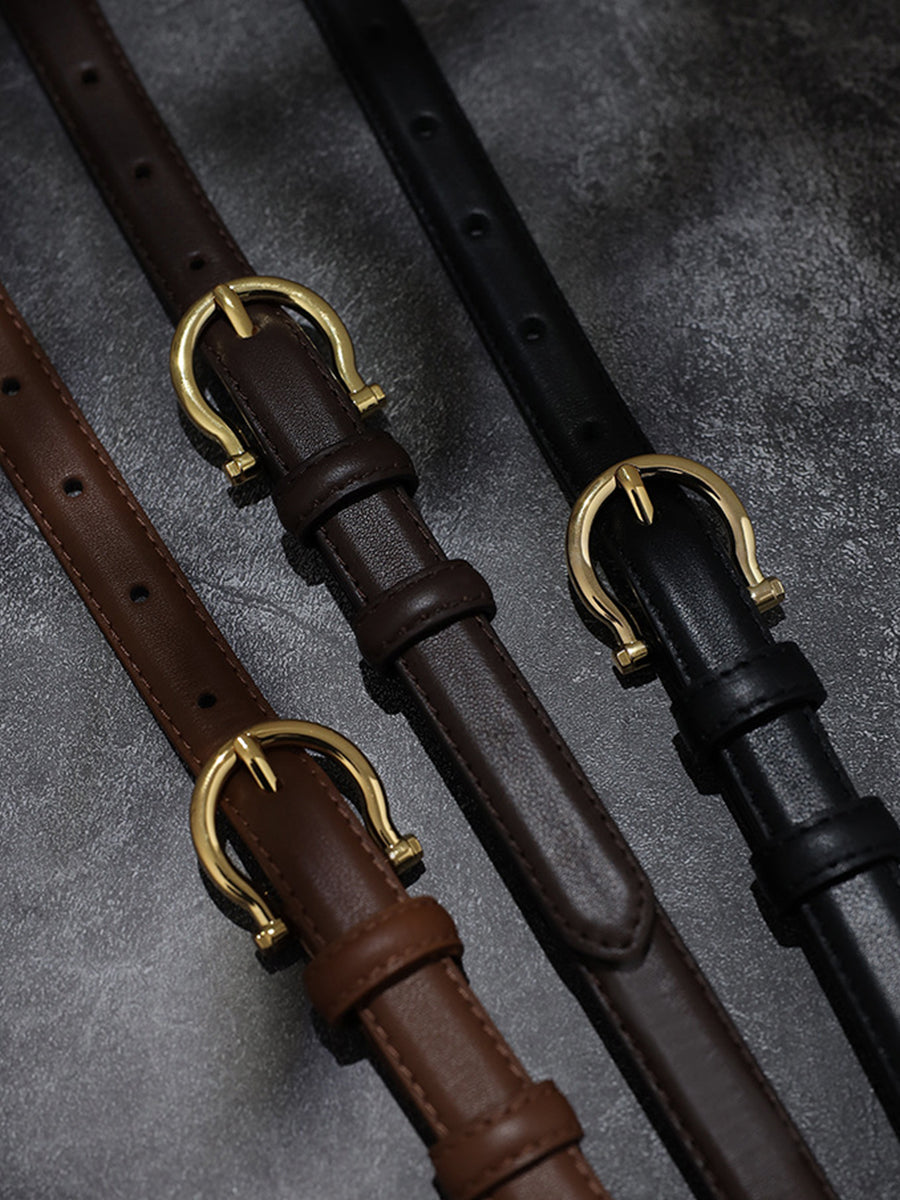 Cinturón Vintage Sofisticado Sintético - Cuero Horsebit