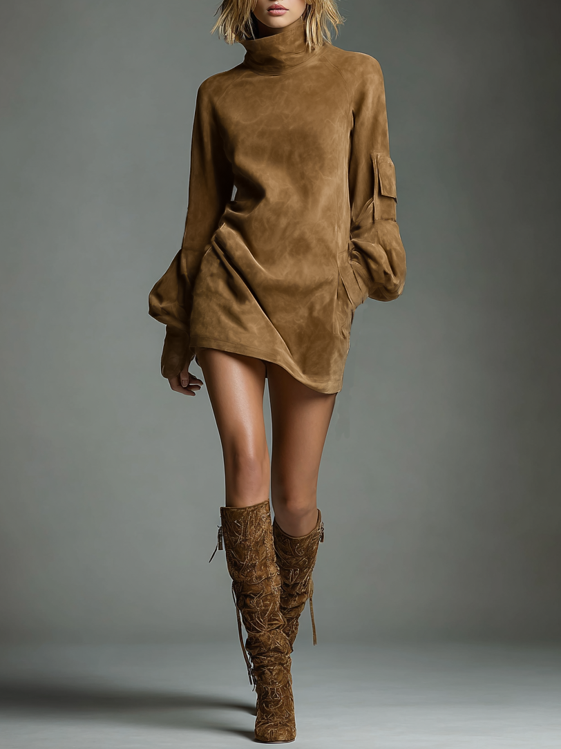 Vestido Mini Vintage Ante Alto