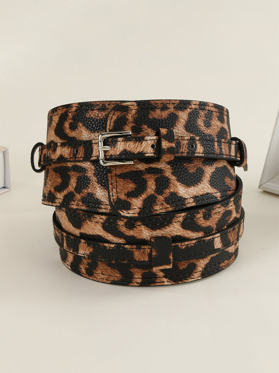 Cinturón Leopardo - Estampado Sintético Cuero Asimétrico - Design Cintura