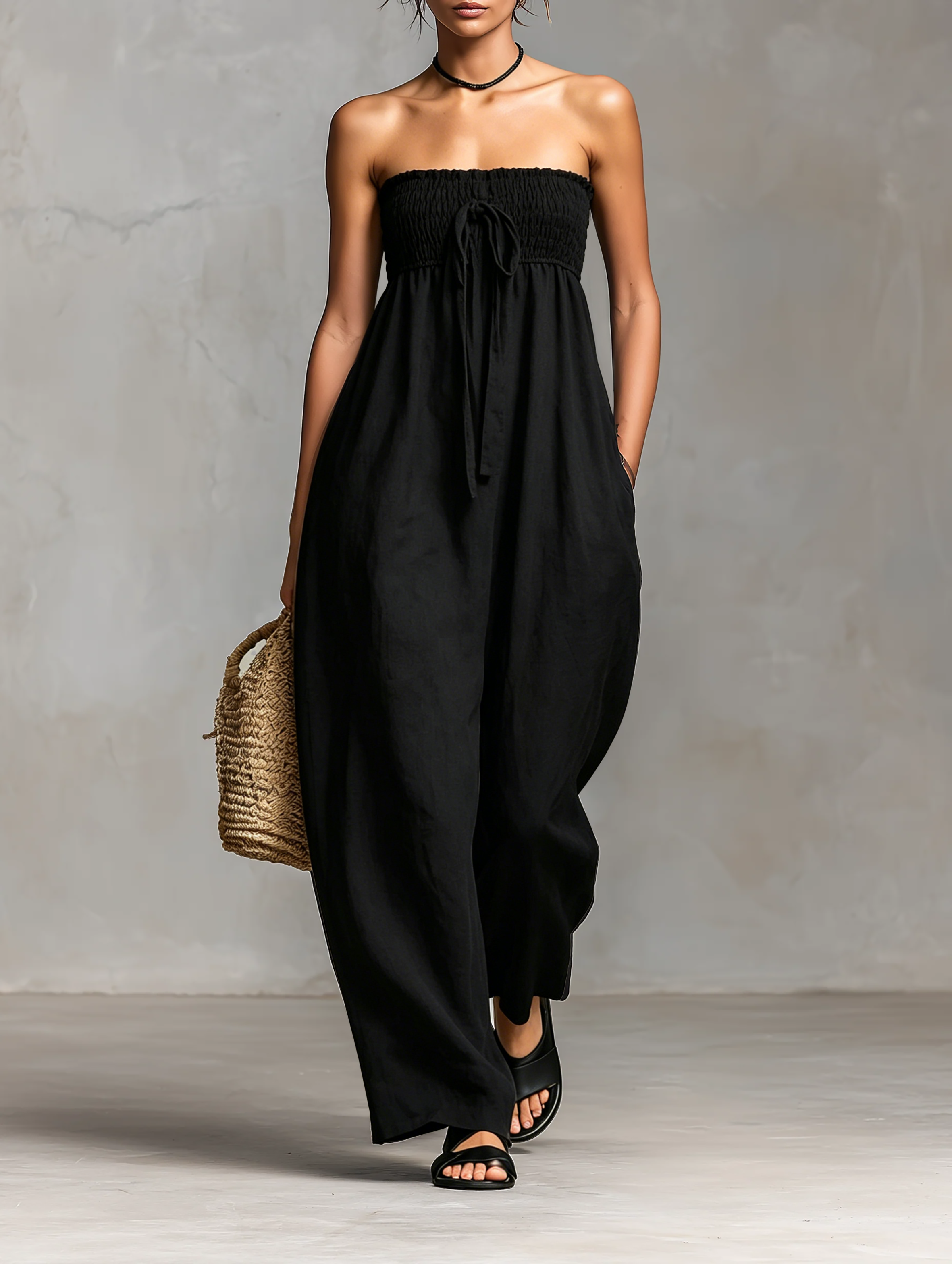 Mono Minimalista Holgado-fitting Lino Cierre