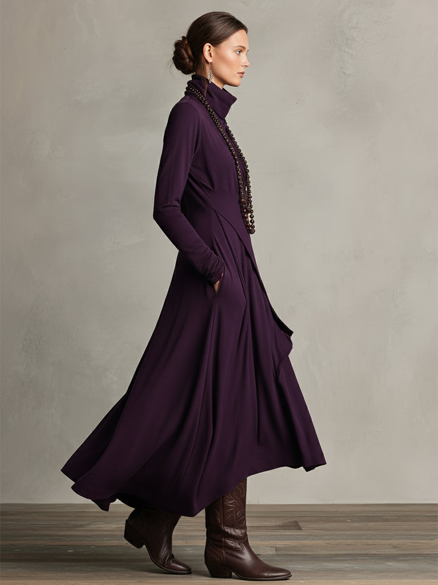 Vestido Maxi Morado Bohemio Algodón