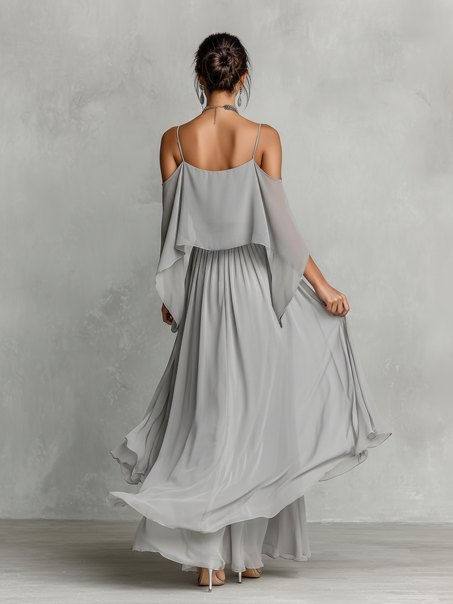 Conjunto Gris Detalles Silueta Contemporáneo
